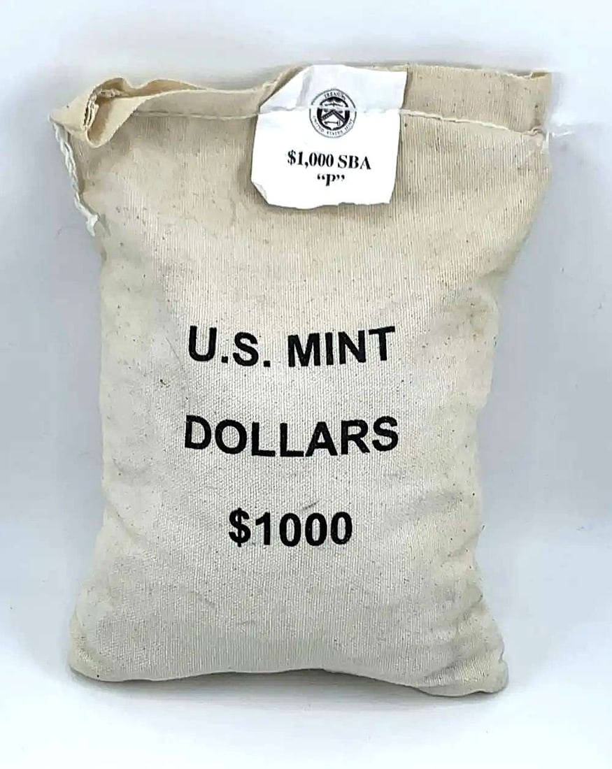 Last Year Mint Sewn Dollar Bag (1,000-coins) 1999-P Susan B. Anthony Dollars: According to the PCGS price guide, if the average grade in this bag of 1999-P Susan B. Anthony Dollars is MS63 than these coins would be worth $12. If the average grade is a MS67 they would be worth $