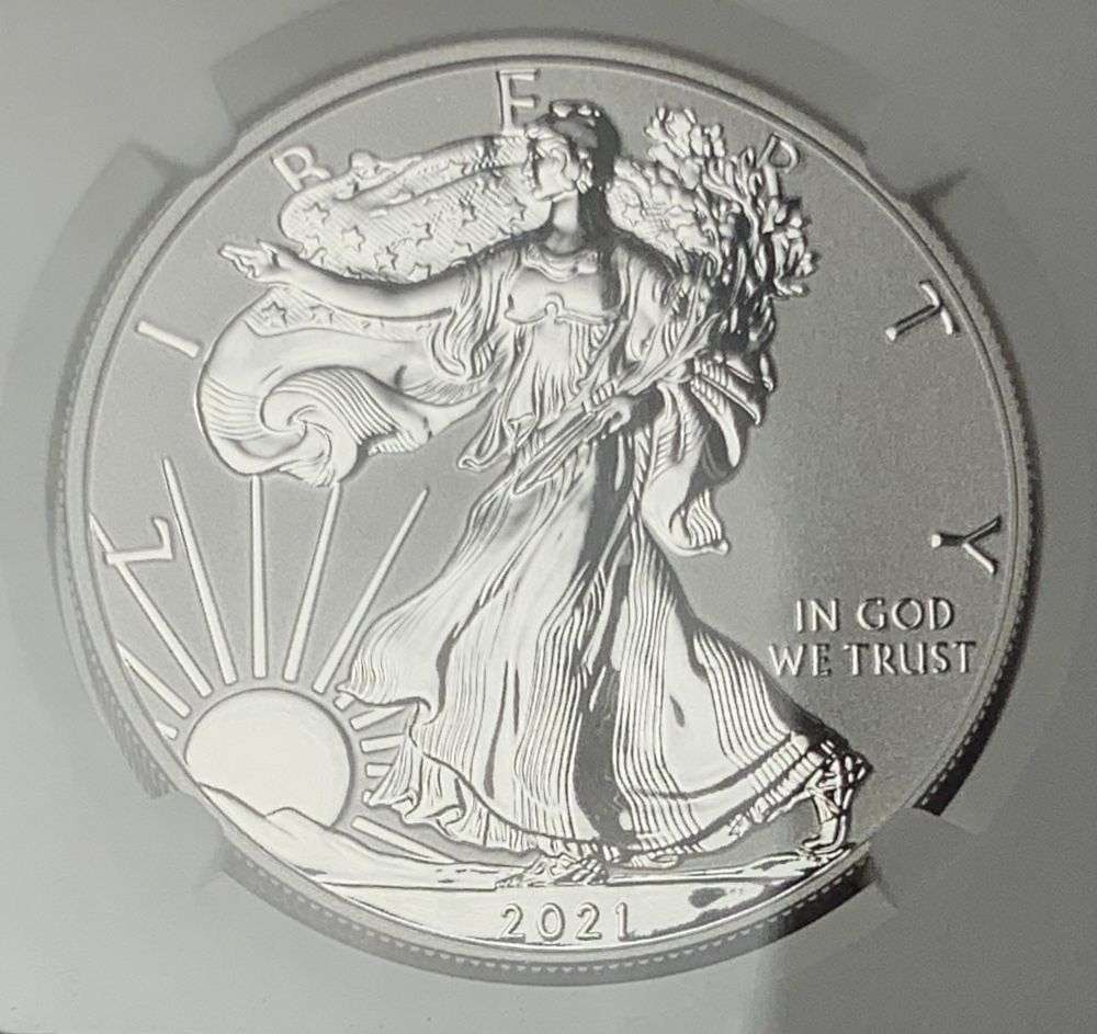 2021-W American Silver Eagle Type 1 NGC Reverse PR70 First Releases: Winner shall receive the exact coin shown here. (MR/B)
