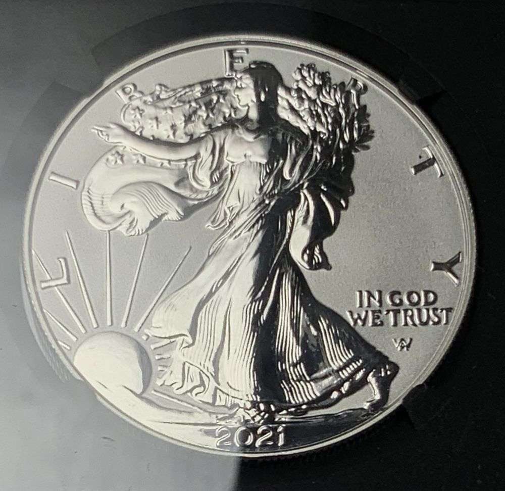 2021-S American Silver Eagle Type 2 NGC Reverse PR70: Winner shall receive the exact coin shown here. (MR/B)