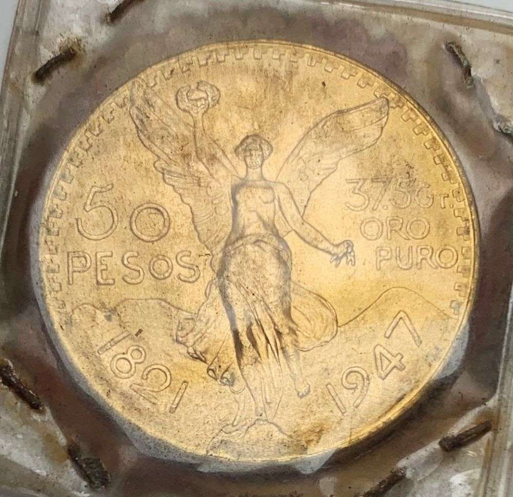 Super Vintage (1) Coin From Giant Collection! 1947 Gold Mexican Libertad 50 Pesos 1.205 ozt AGW: From a secret location, these coins were put back by a now deceased elderly family member many, many years ago, maybe even decades. They were very active in the 1960's through the 1980's buying a grea