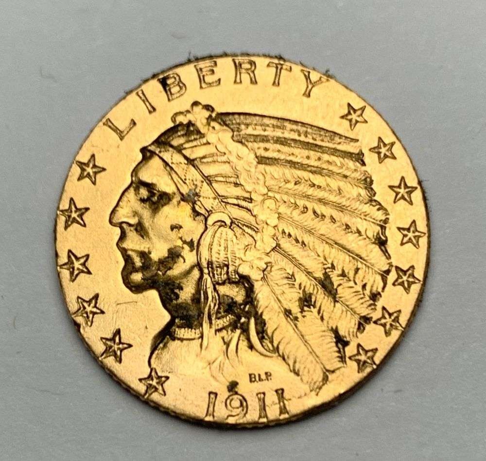 Last Minute Gold! 1911 Gold $5 Indian Head Unc. Details: Winner shall receive the exact coin shown here. (NH/B)