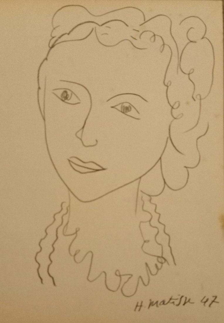 Matisse original drawing signed and dates 1947 (1 of 1)