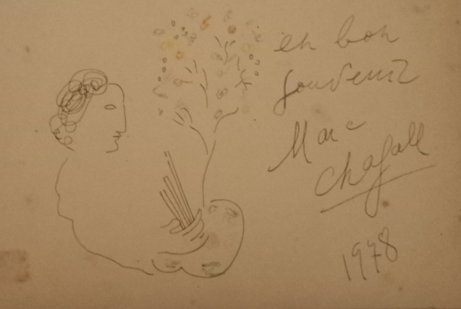 Marc Chagall original drawing signed and dated 1978 (1 of 1)