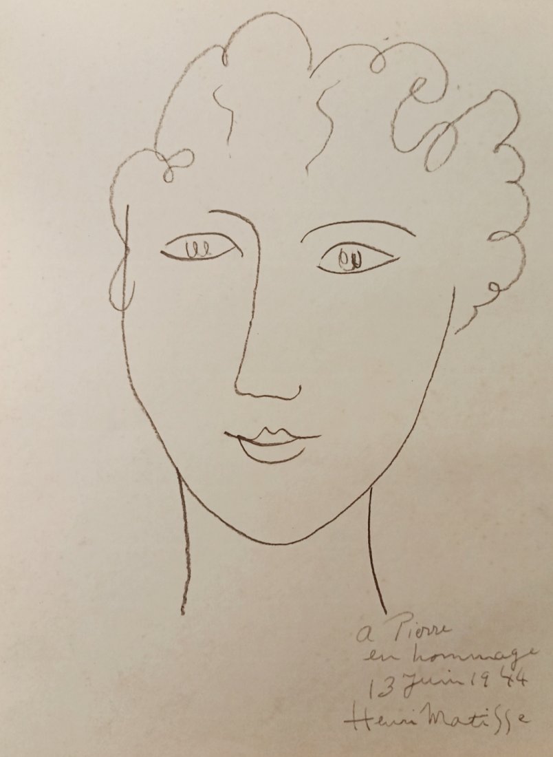 Matisse original drawing signed and dates 1944 (1 of 1)