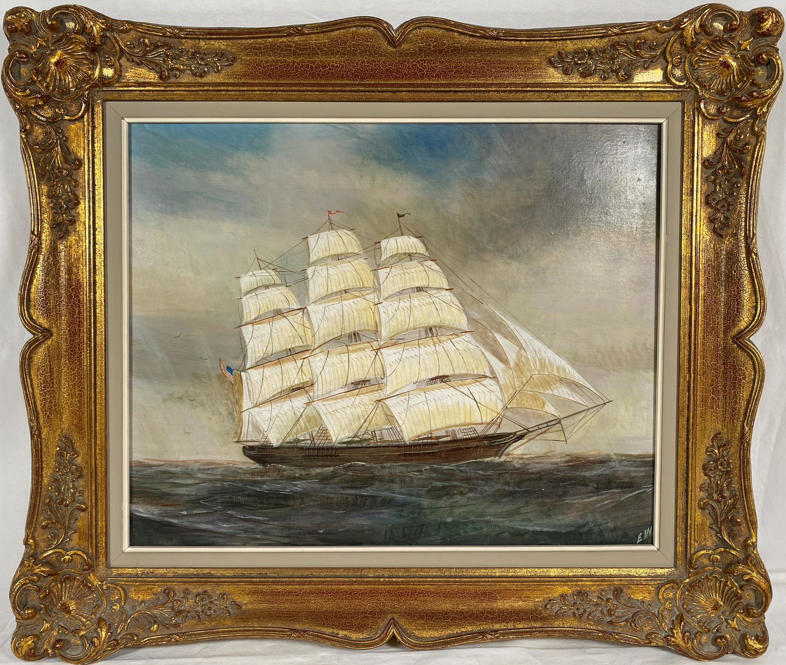 American Flagship Oil on Canvas Painting (1 of 5)