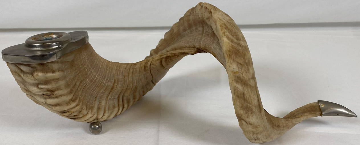 Antique Table Top Cigar Lighter Candle Ram Horn Nov 07, 2021 Gold