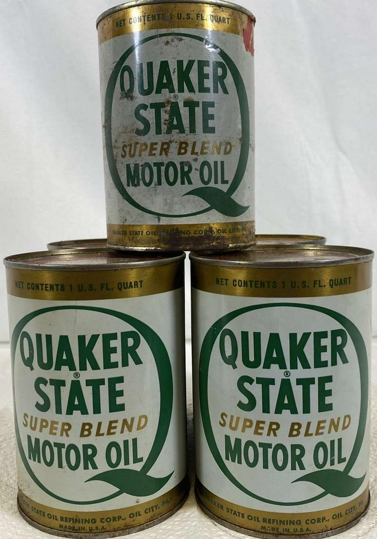 Vintage Quaker State Motor Oil Petroliana Quart Lot Tin Nov 07, 2021