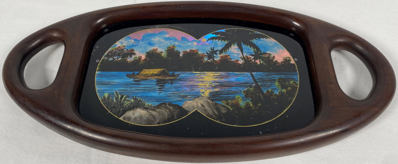 Edwardian Inlaid Parquetry Butterfly Wing Tray Art (1 of 4)