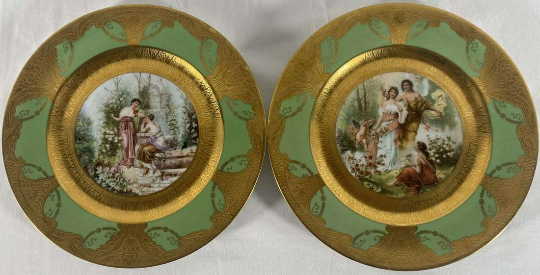 Limoges Hand Painted Cabinet Plate Charger Pair (1 of 10)