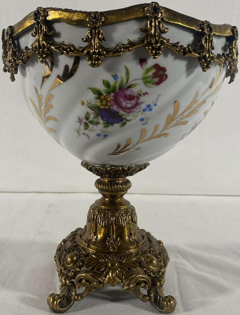 Mounted Porcelain Centerpiece Footed Bowl (1 of 4)