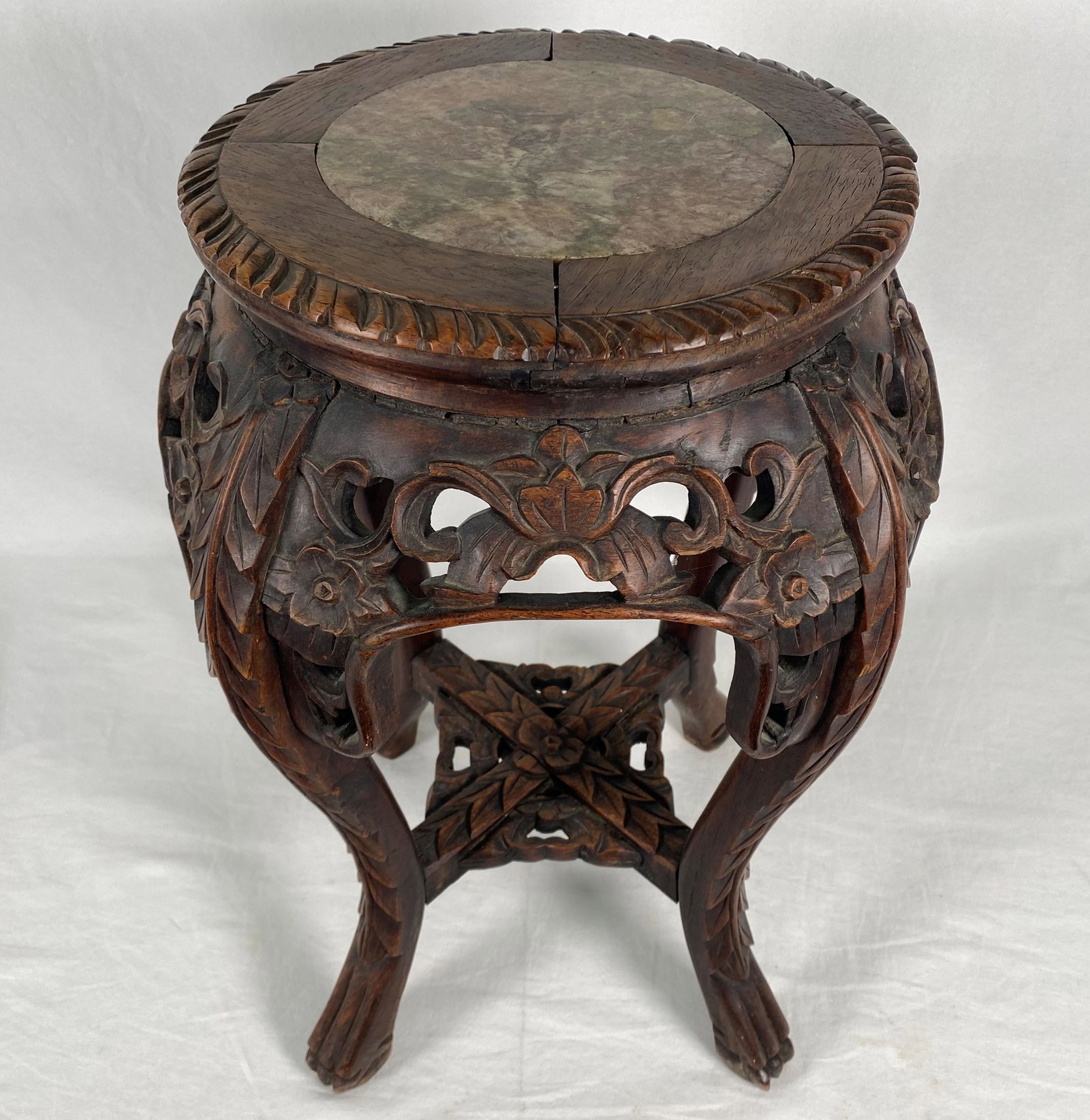 Antique 19th Century Chinese Rosewood Carved Pedestal (1 of 7)