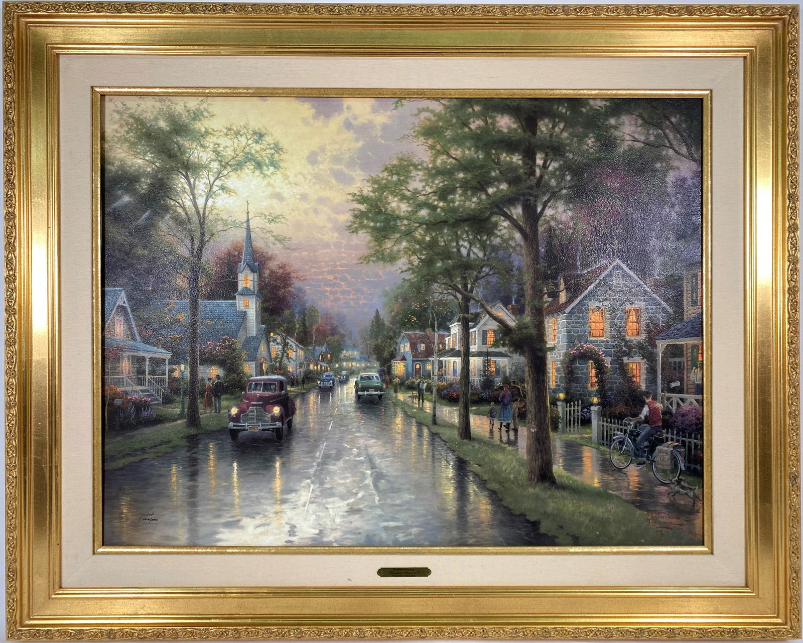 Thomas Kinkade (1958 -2012 American ) Hometown Morning (1 of 10)