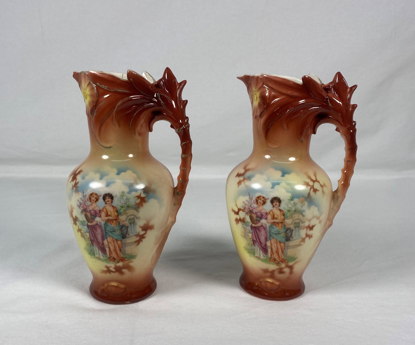 Pair of Czechoslovakian Porcelain Ewer Pitchers (1 of 14)