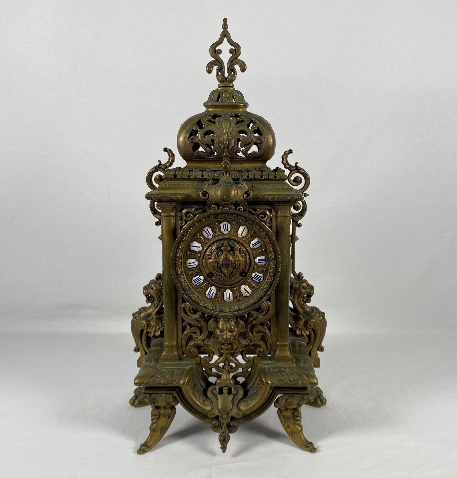 French Renaissance Revival Bronze Mantel Clock (1 of 10)