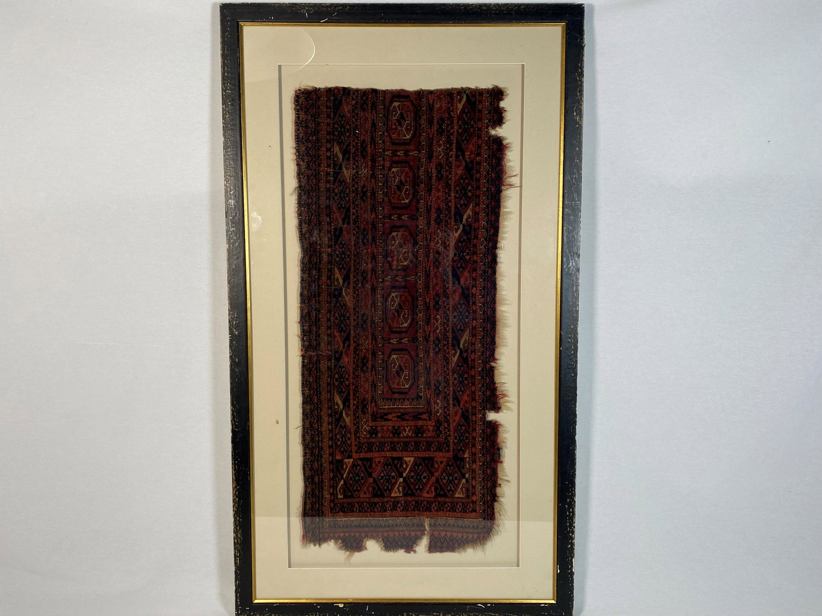 Antique Early Persian Rug Fragment Framed (1 of 3)