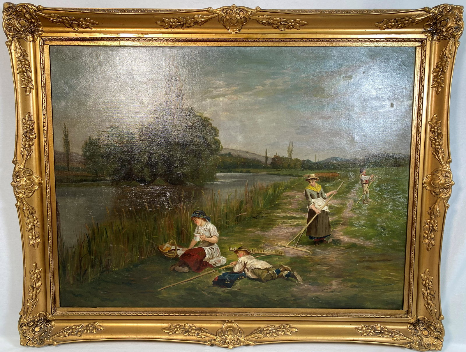 Large 19th c. Oil on Canvas Scenic Landscape (1 of 4)