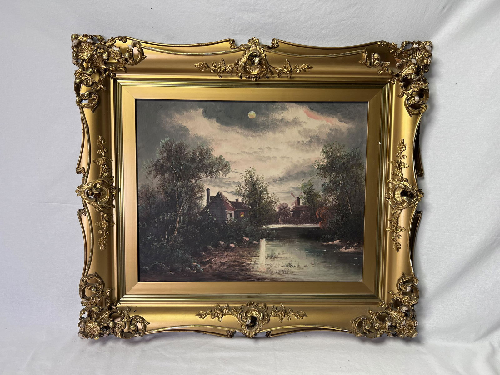 19th c. Oil on Canvas Landscape (1 of 8)
