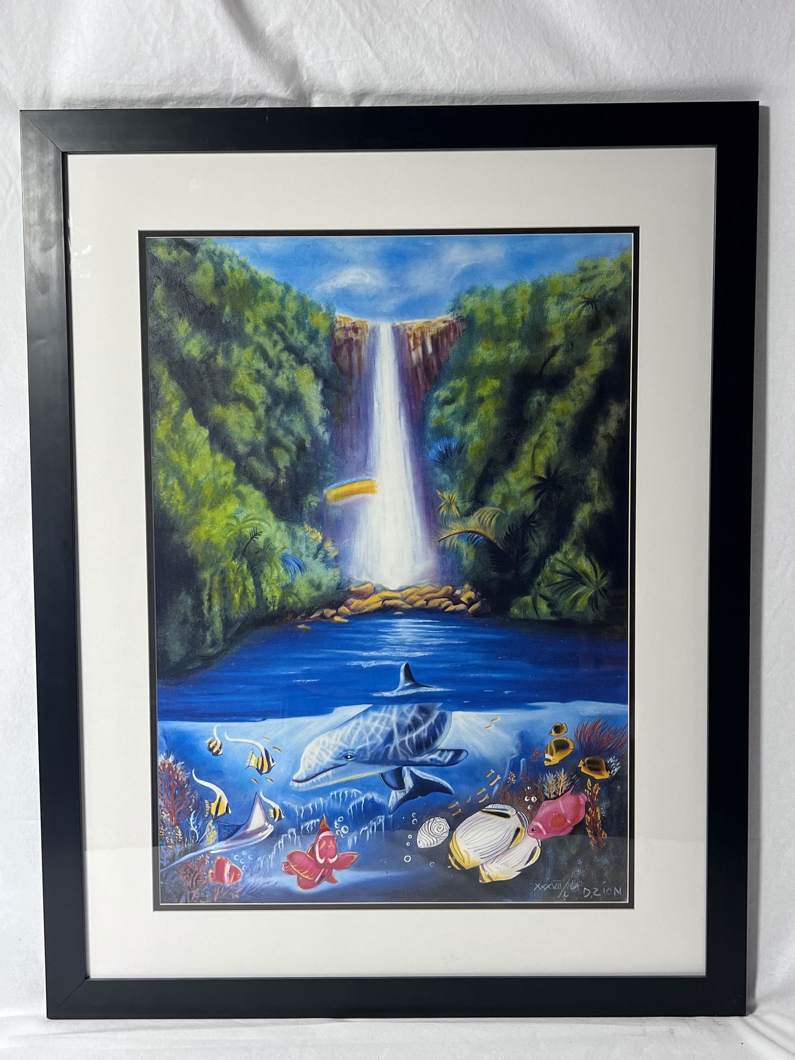 David Zion Rain Fall Art Signed & Framed (1 of 7)