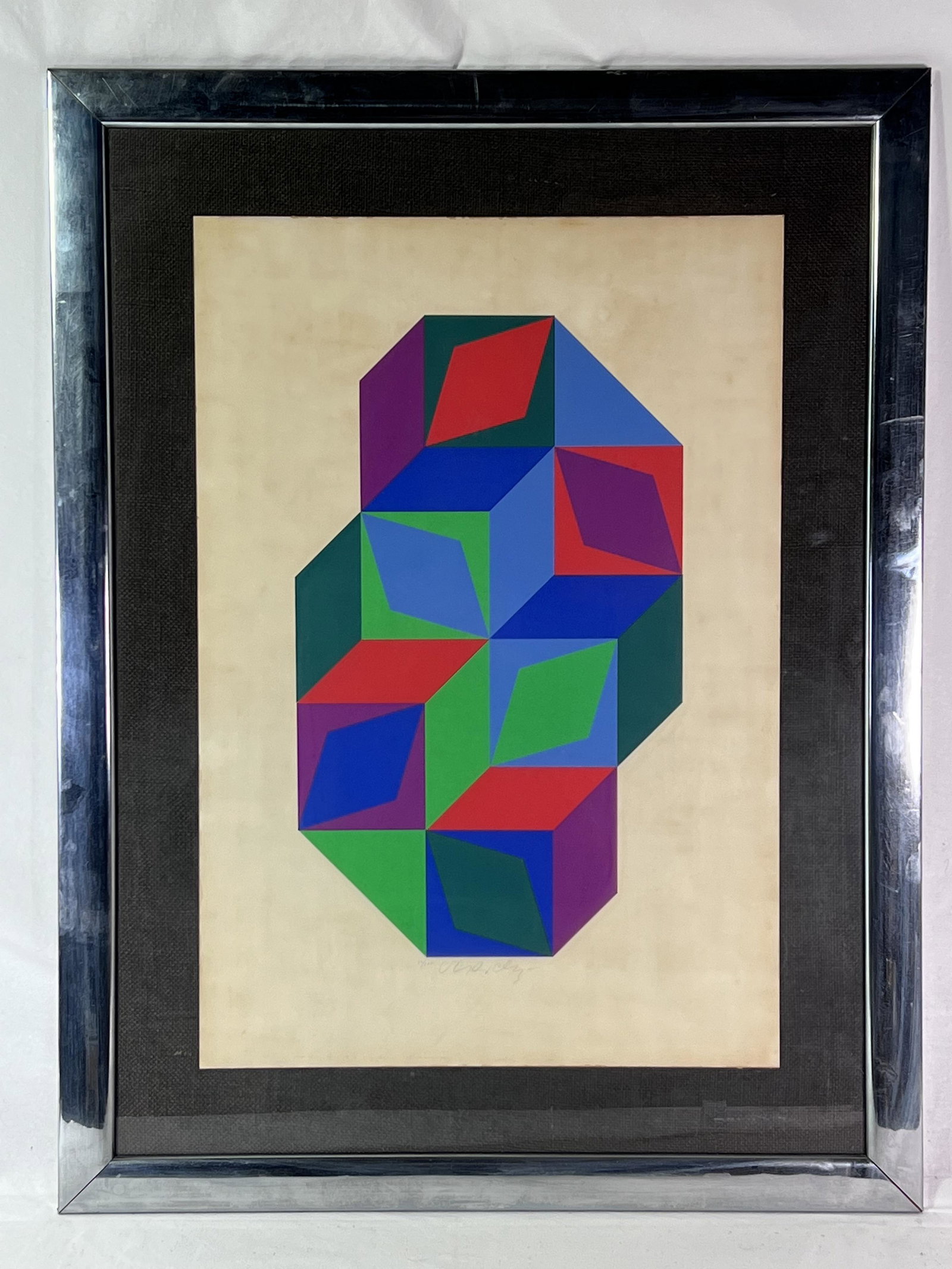 Victor Vasarely ( 1906â€“1997 Hungary France ): Victor Vasarely 1906â€“1997 Hungarian French Cover Illustration for the Catalogue, Lâ€™Art Livant 1965-1968 1968 signed and numbered lower center 50 / 200 Victor Vasarelyâ€™s complex pa