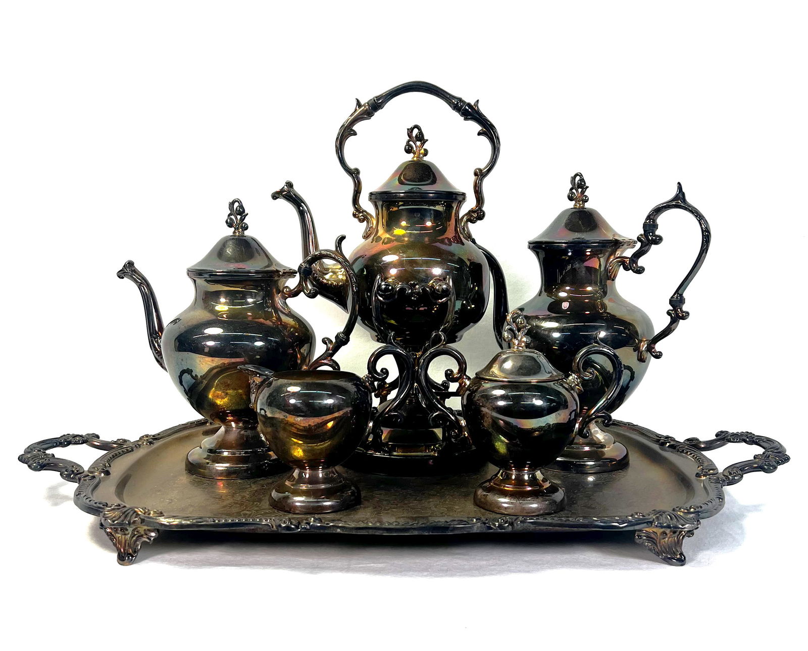 Silver Coffee Service Set with Tray (1 of 14)