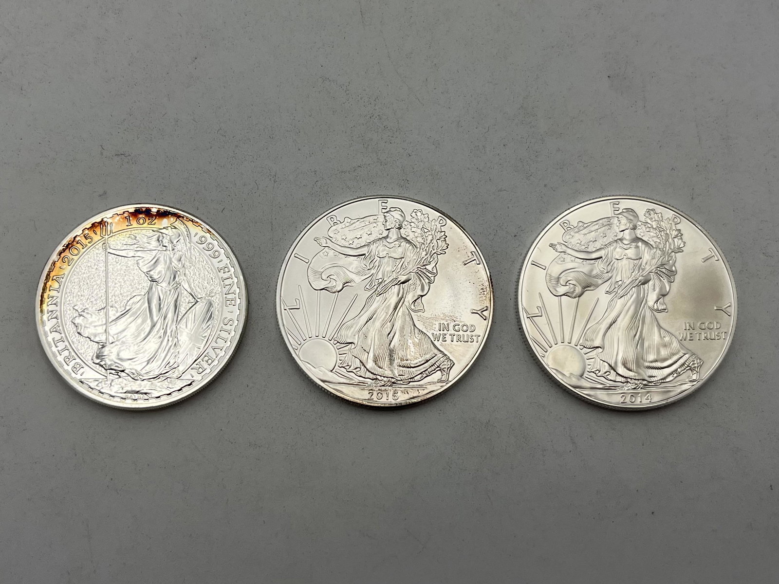 2015 Britannia & 2014 2016 American Silver Eagle (1 of 2)