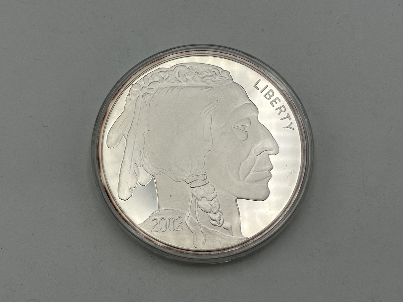 2001 One Troy Pound Fine Silver Buffalo Nickel (1 of 2)