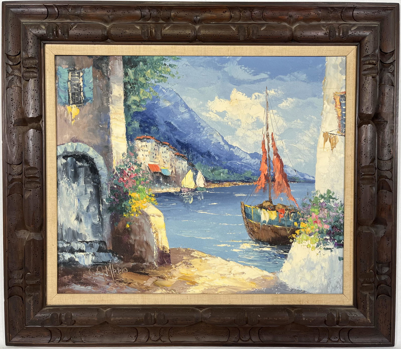 Giovanni Camprio  ( Italy 1915 - 1999 ) Oil on Canvas Seascape (1 of 4)