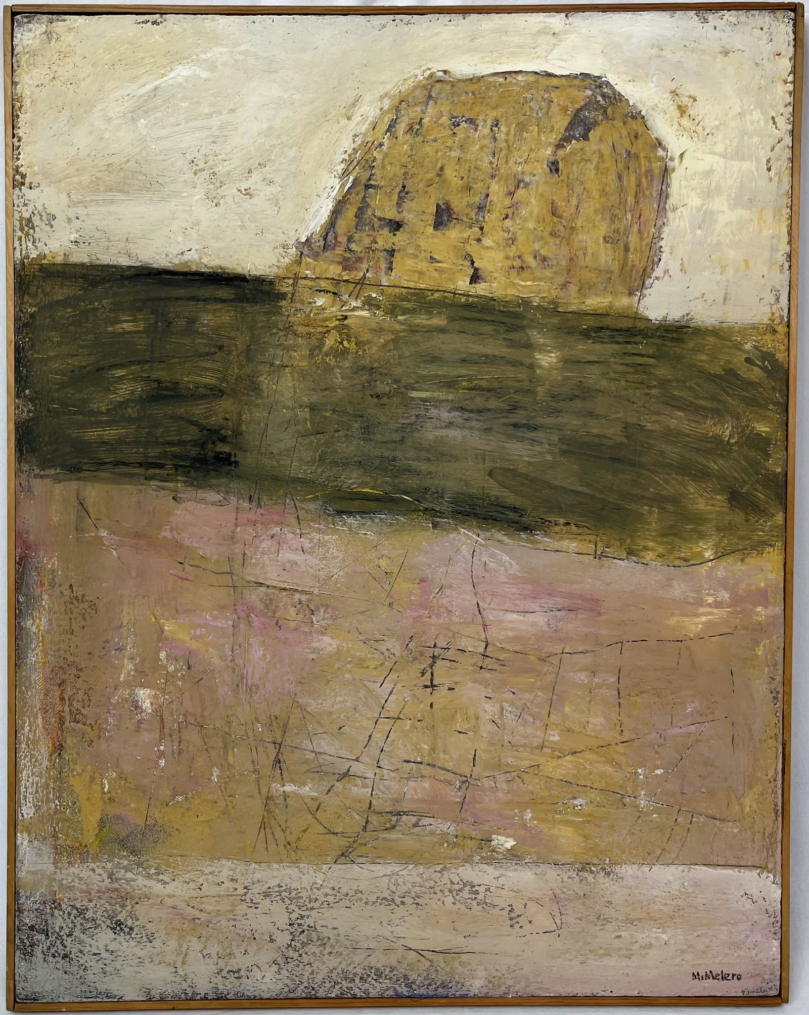 Maria Melero Oil on Canvas Abstract Mid Century Art MCM (1 of 3)