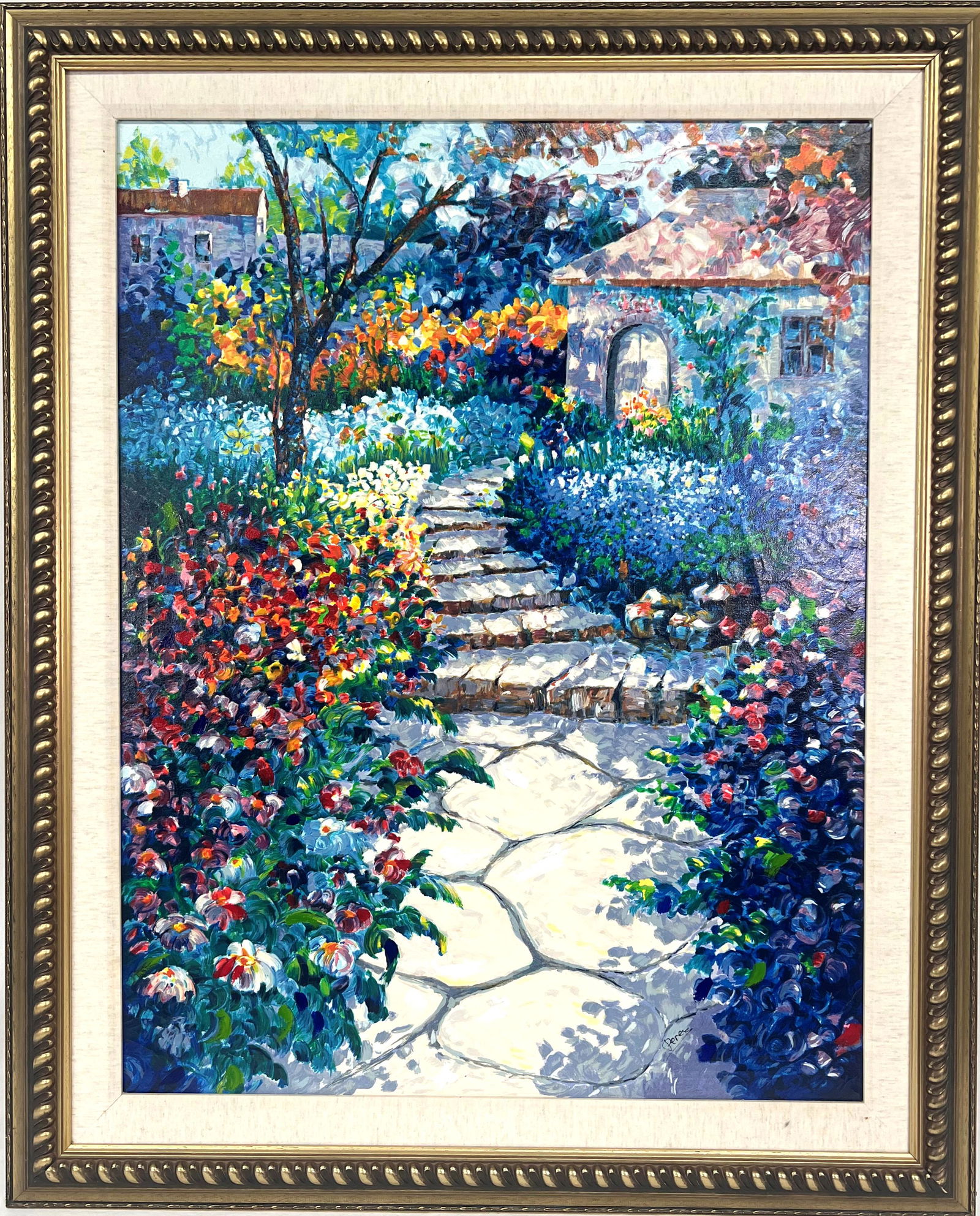 Alex Perez ( 1946 - Chile Israel ) Secret garden Embellish Serigraph Canvas (1 of 11)