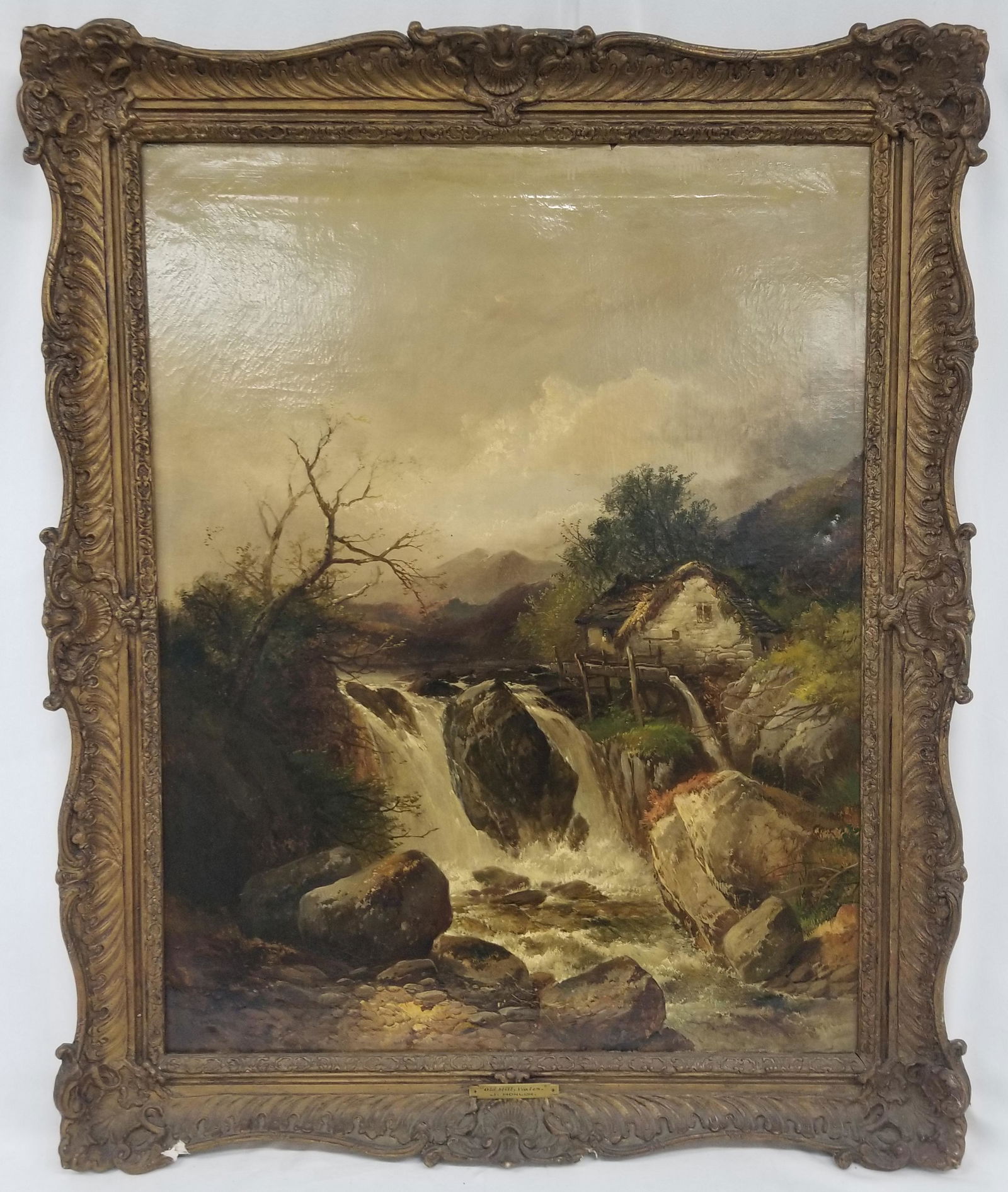 Joseph Horlor ( 1809-1887 British ) Old Mill Wales Oil on Canvas (1 of 7)