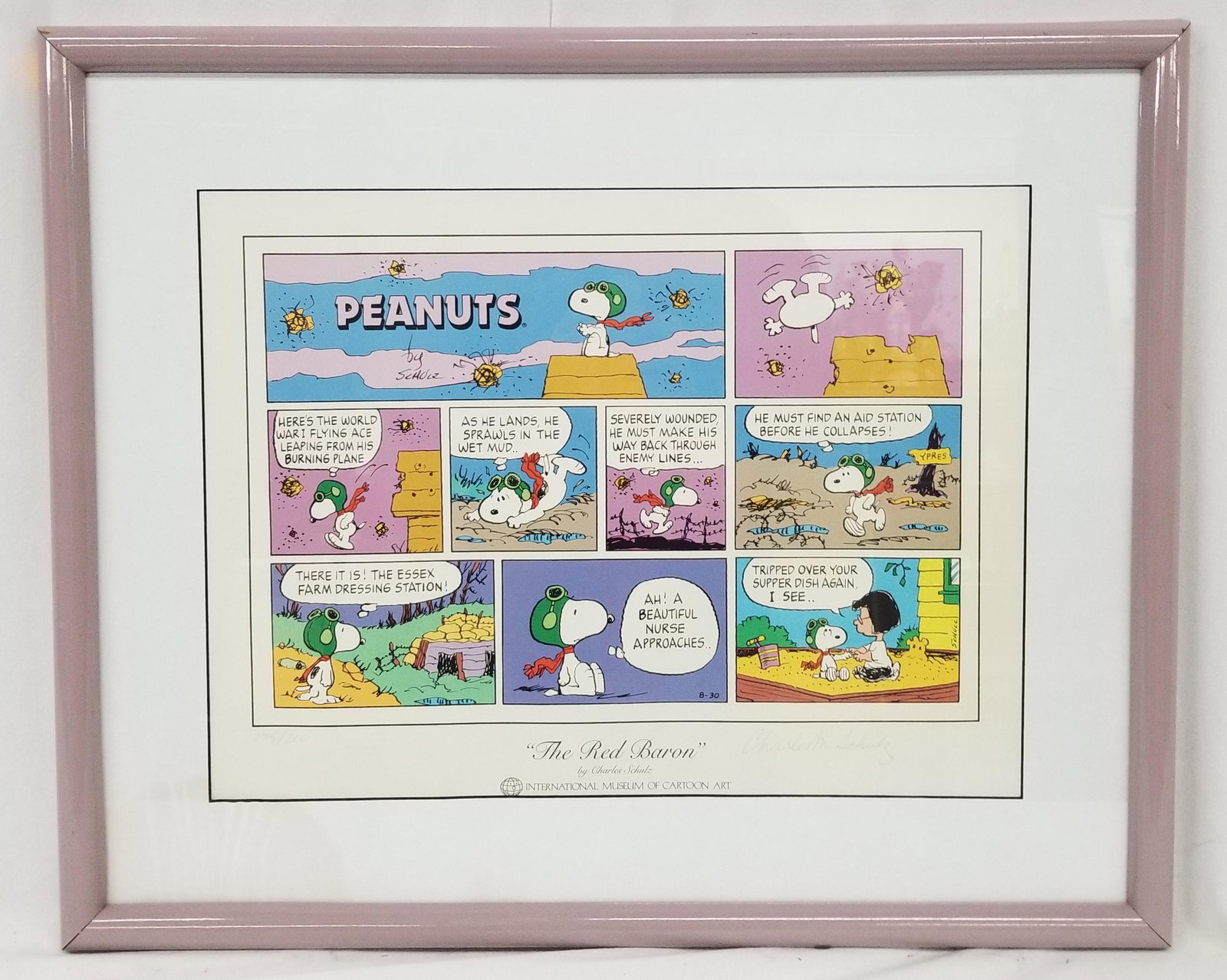 Charles Schulz ( 1922 - 2000 American ) The Red Baron Signed (1 of 11)