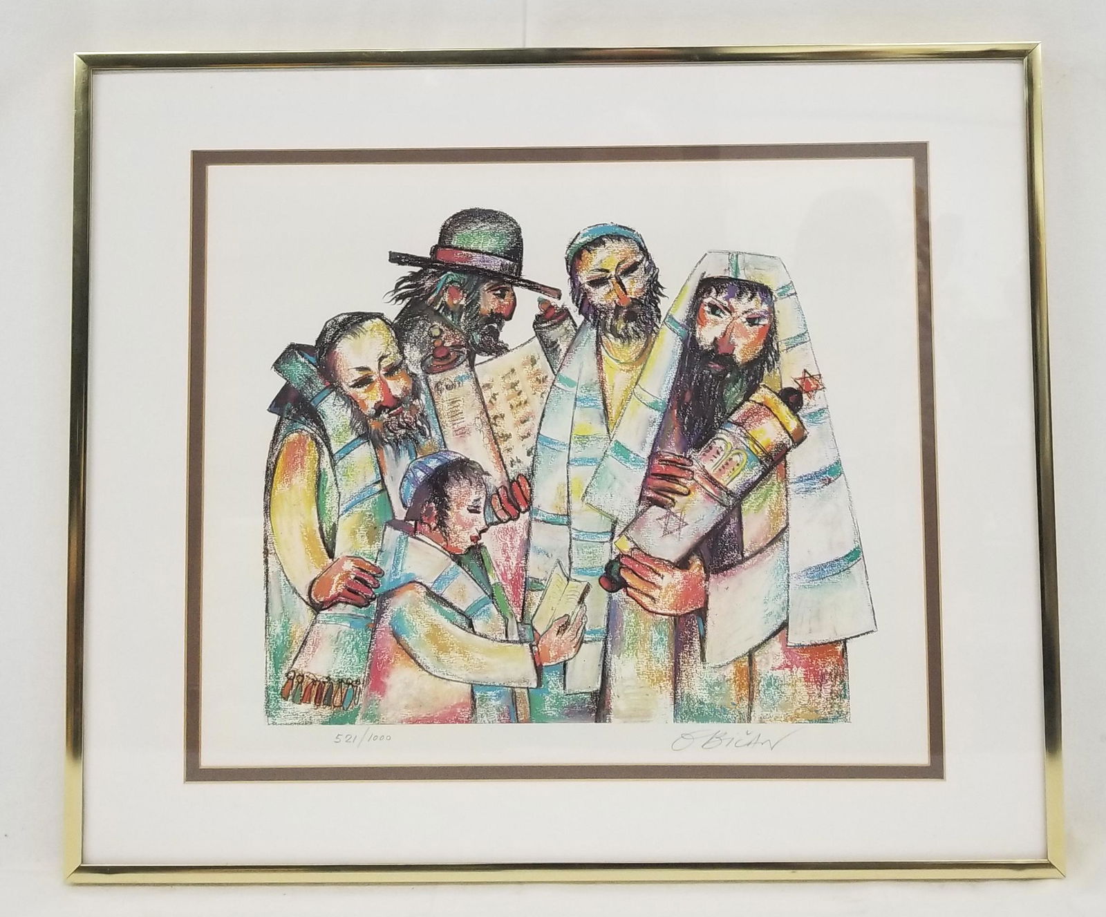 Jovan Obican (1918â€“1986 French Yugoslavian ) Men and the Torah Lihto (1 of 8)