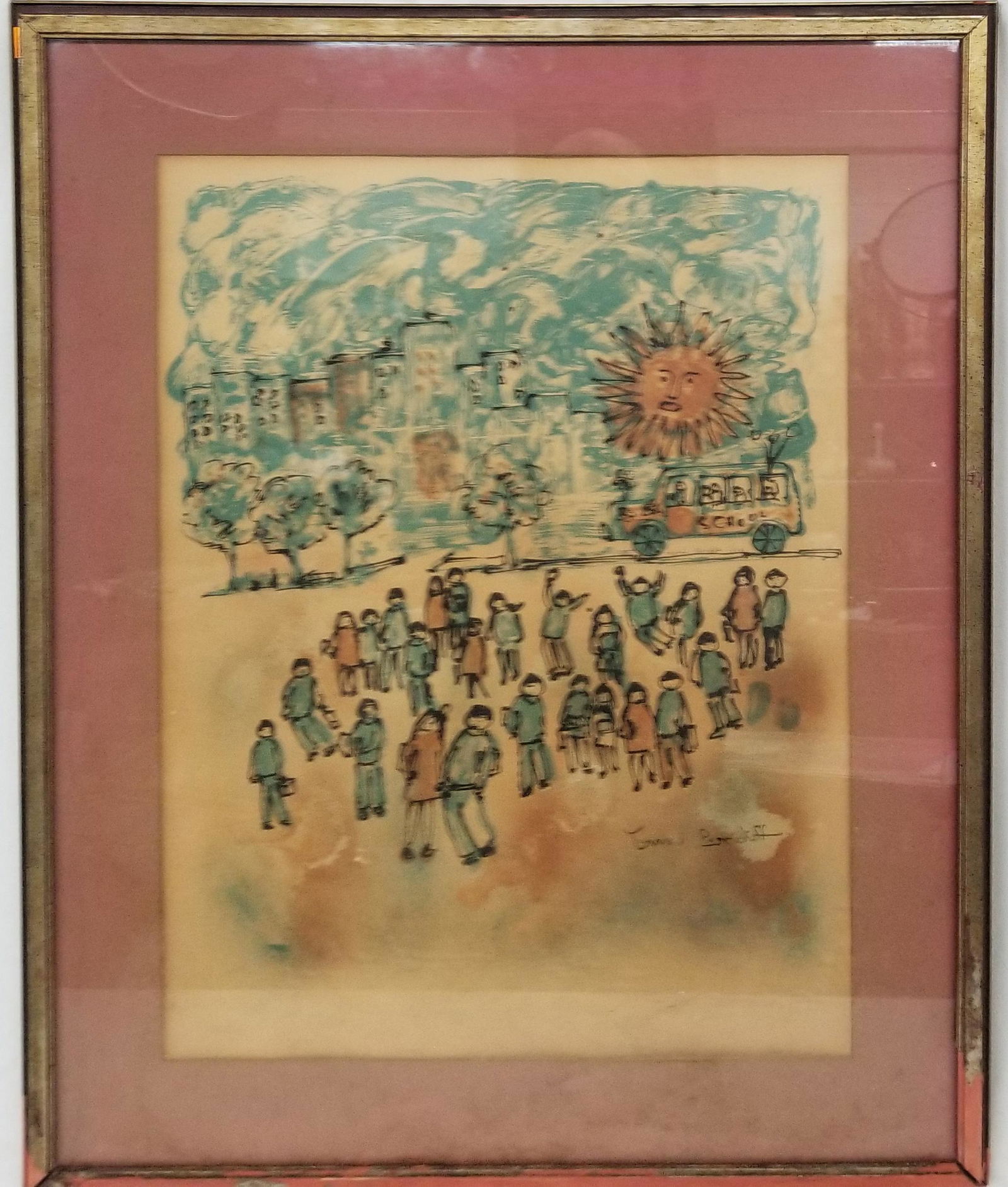 Yanni Posnakoff (1933 -  Greek) School Yard (1 of 7)