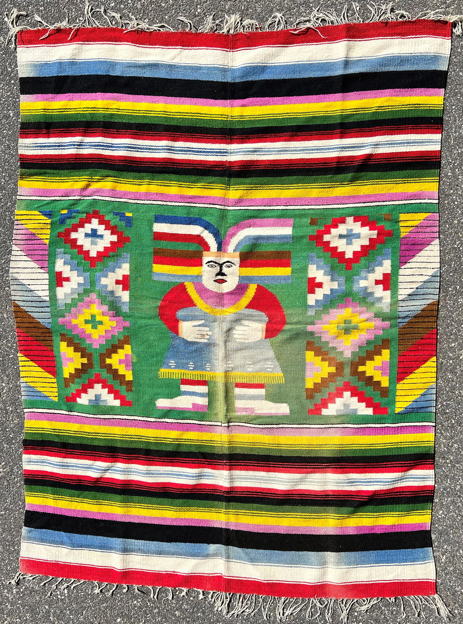 Largr Woven Peruvian Throw with Fringes (1 of 6)