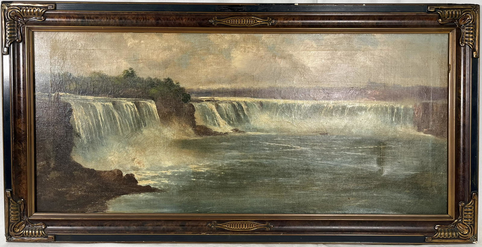 19th Century Oil on Canvas of Niagra Falls New York Painting (1 of 6)
