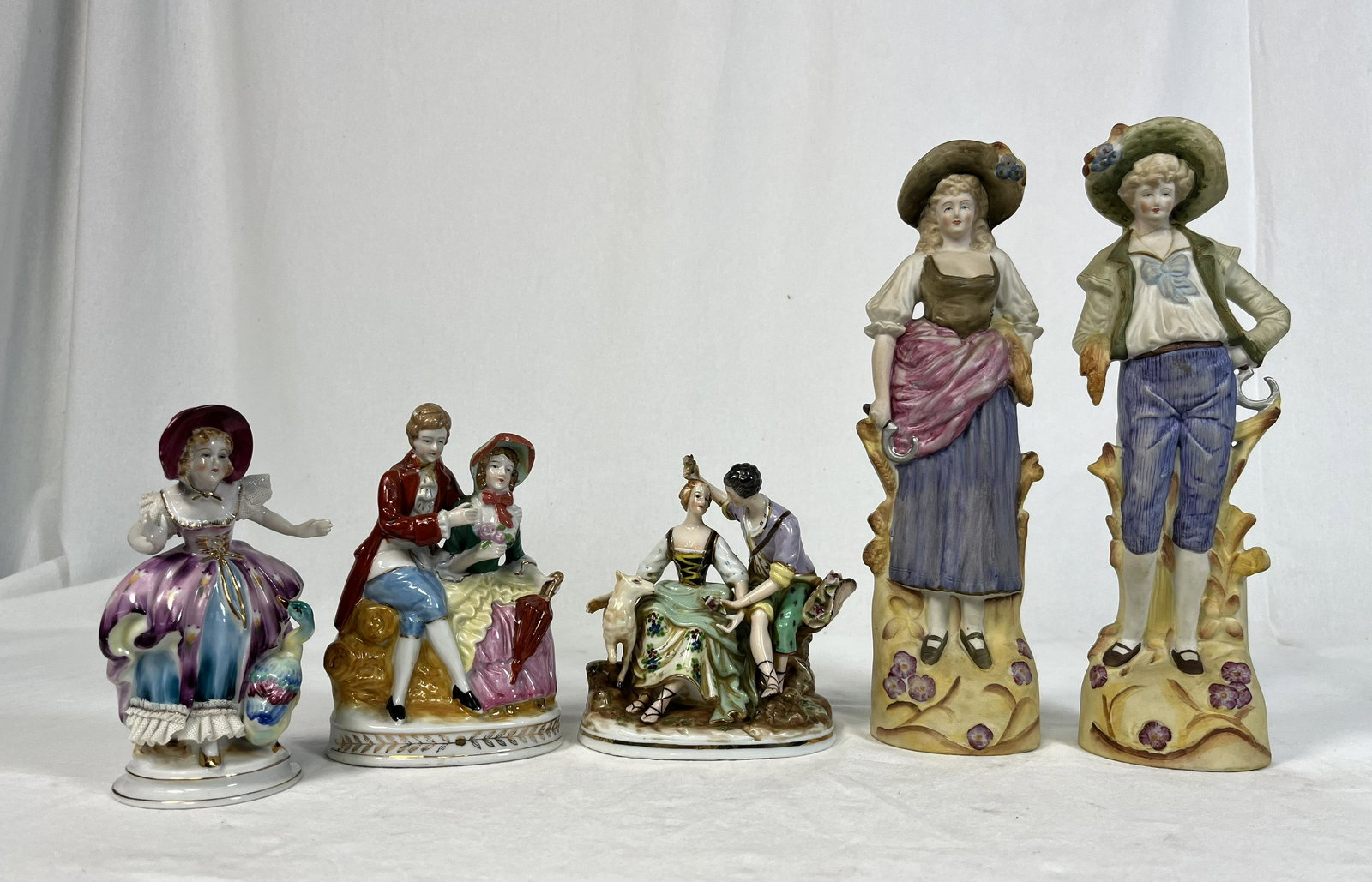 Porcelain Figurine Figural Group Lot of 5 including Bisque (1 of 8)