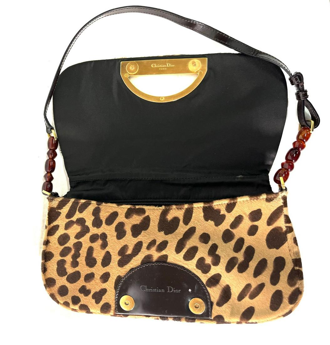 Authentic Christian Dior Leopard Malice Flap Bag Handbag (1 of 4)