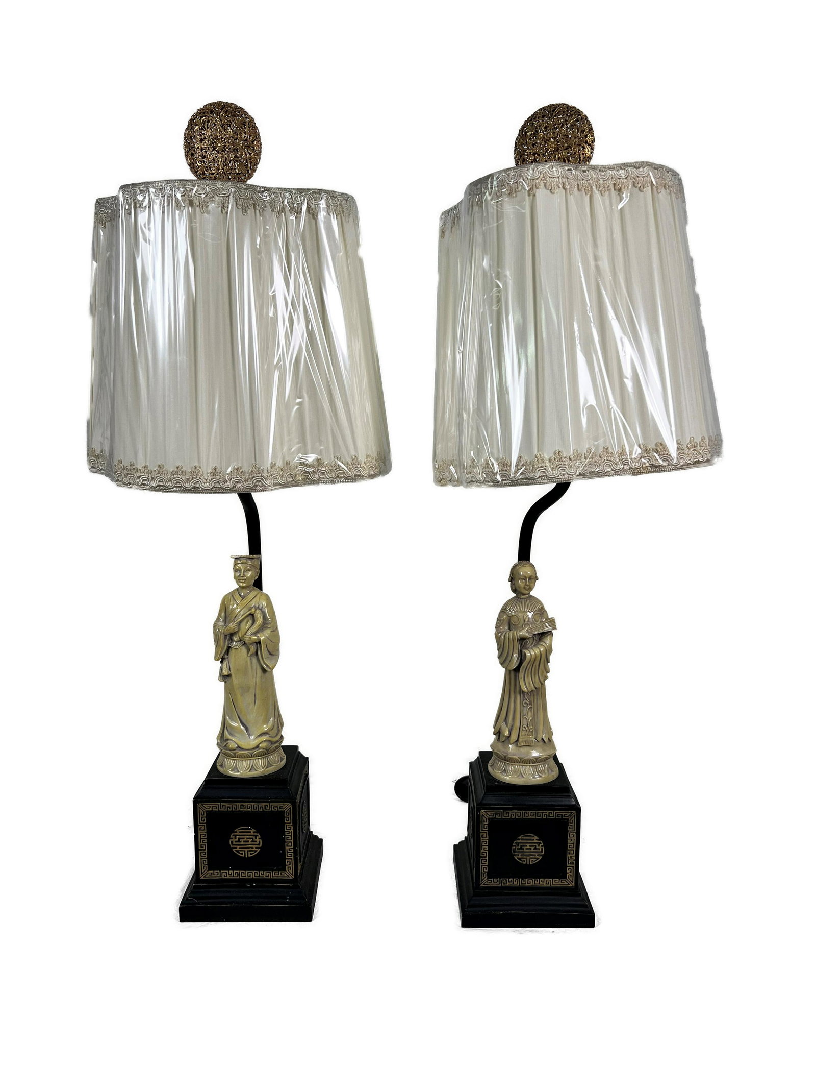 Pair of Vintage Asian Oriental  Bedside Lamps (1 of 4)