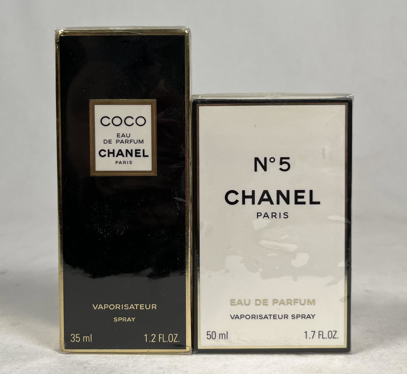 Chanel Coco & No. 5 Eau De Parfum (2): 1x Chanel Coco Eau De Parfum 1.2 FL OZ & 1x Chanel No. 5 Eau De Parfum 1.7 FL OZ In Original Boxes Still Sealed Perfume Bottle Please look at Photos Closely Out of a New York City Estate