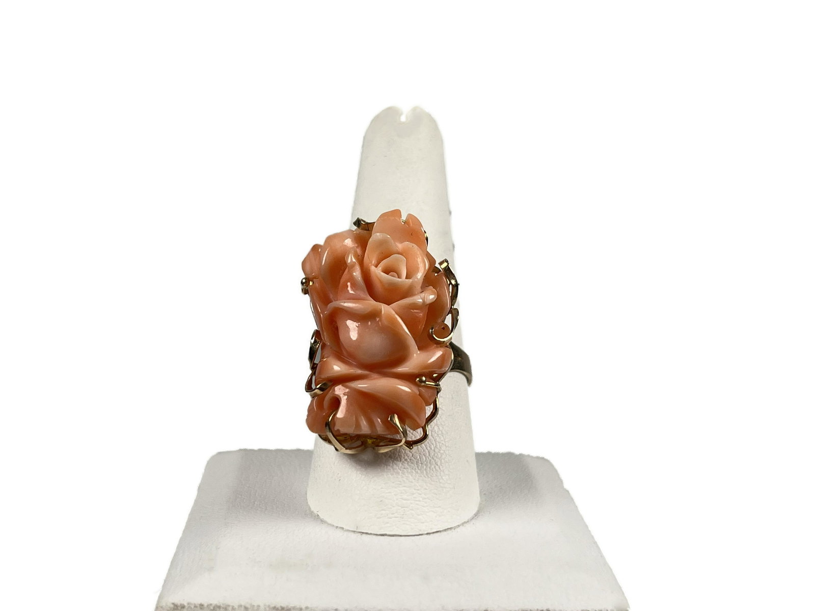 14K Gold Carved Coral Ring (1 of 4)