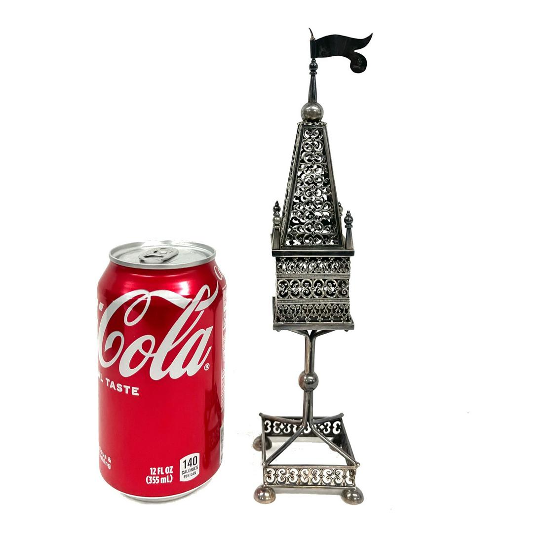 Large Judaica Silver Besamim  Tower (1 of 7)