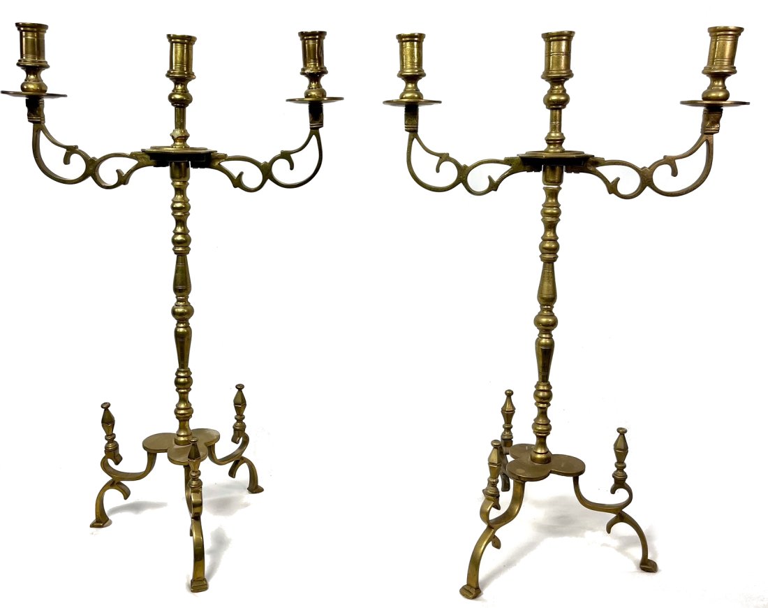 Bronze Three Arm Candelabra Pair (1 of 8)