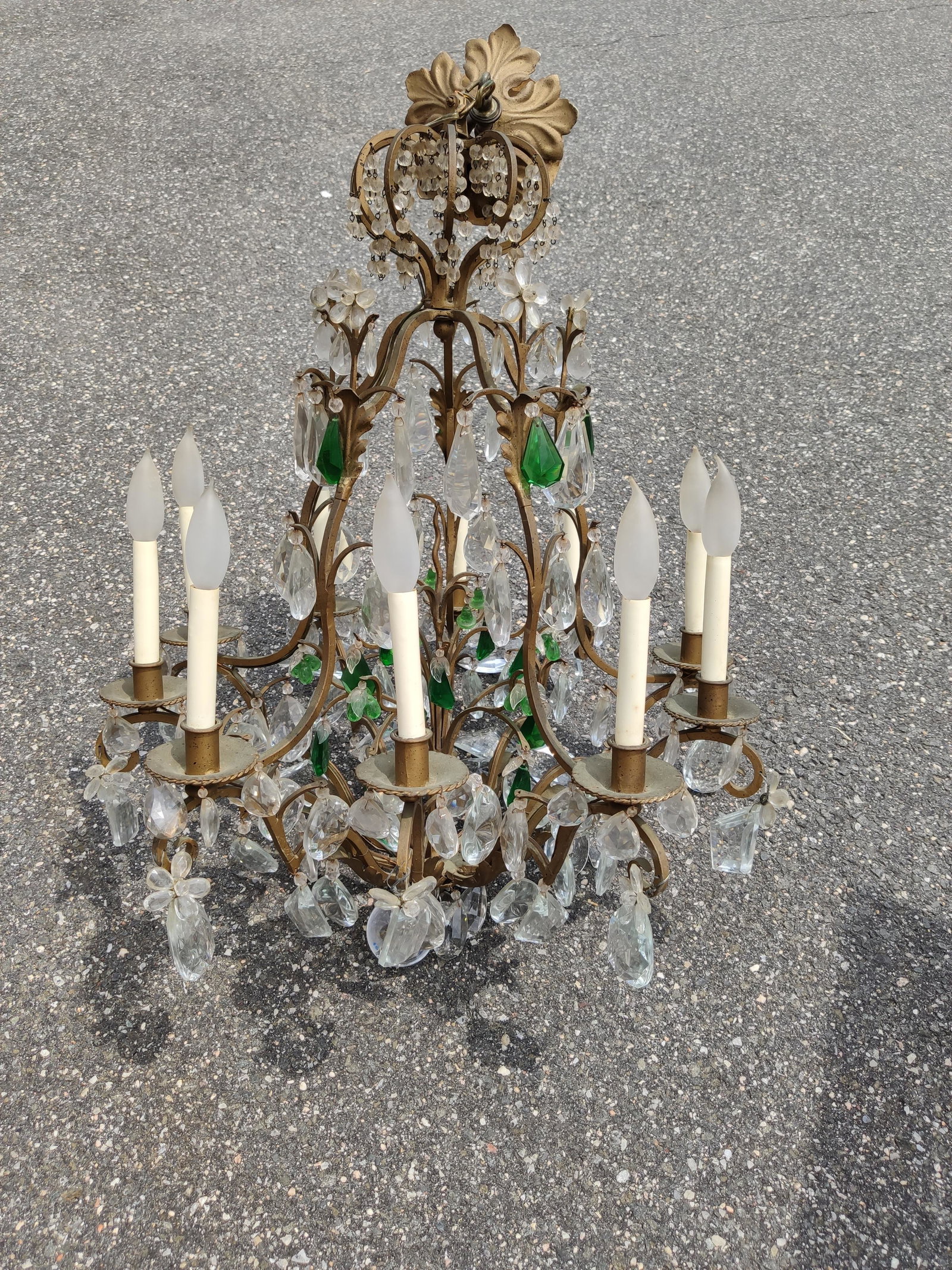 French style Wrough Iron Gilded Chandelier (1 of 3)