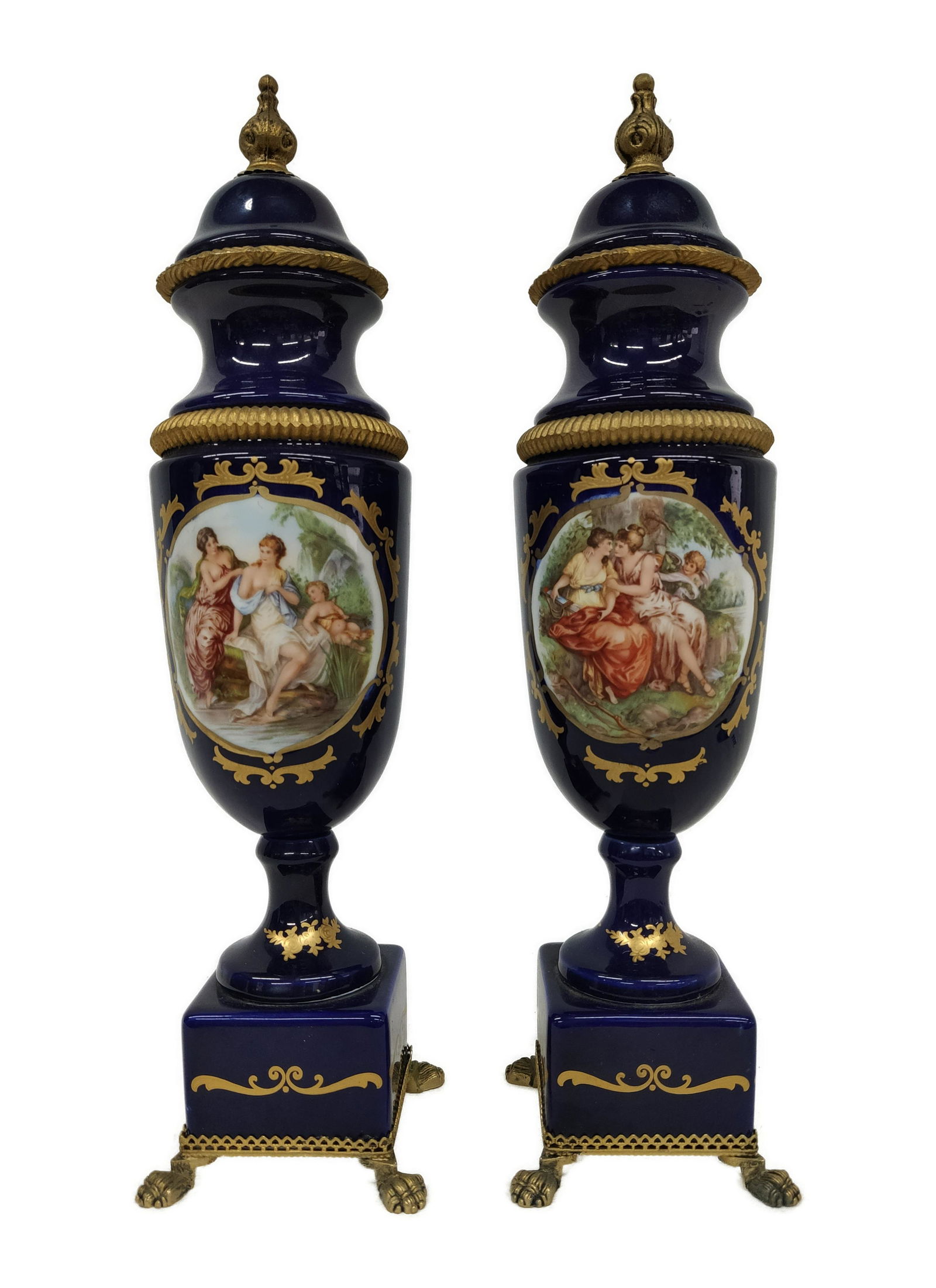Large Italian Capodimonte Porcelain Urns (1 of 6)