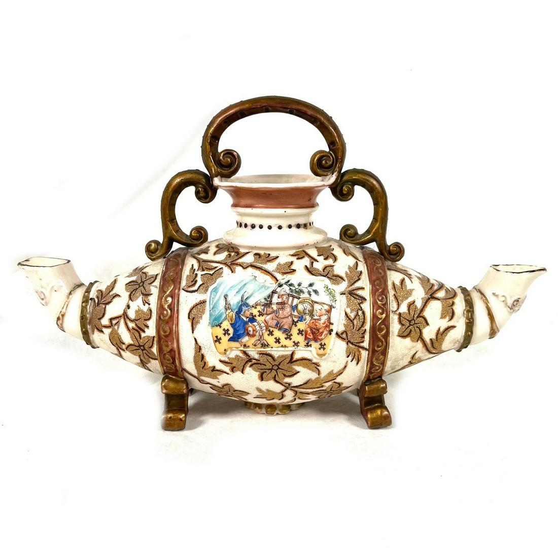 Antique Japanese Satsuma Painted Ceramic Koro (1 of 6)