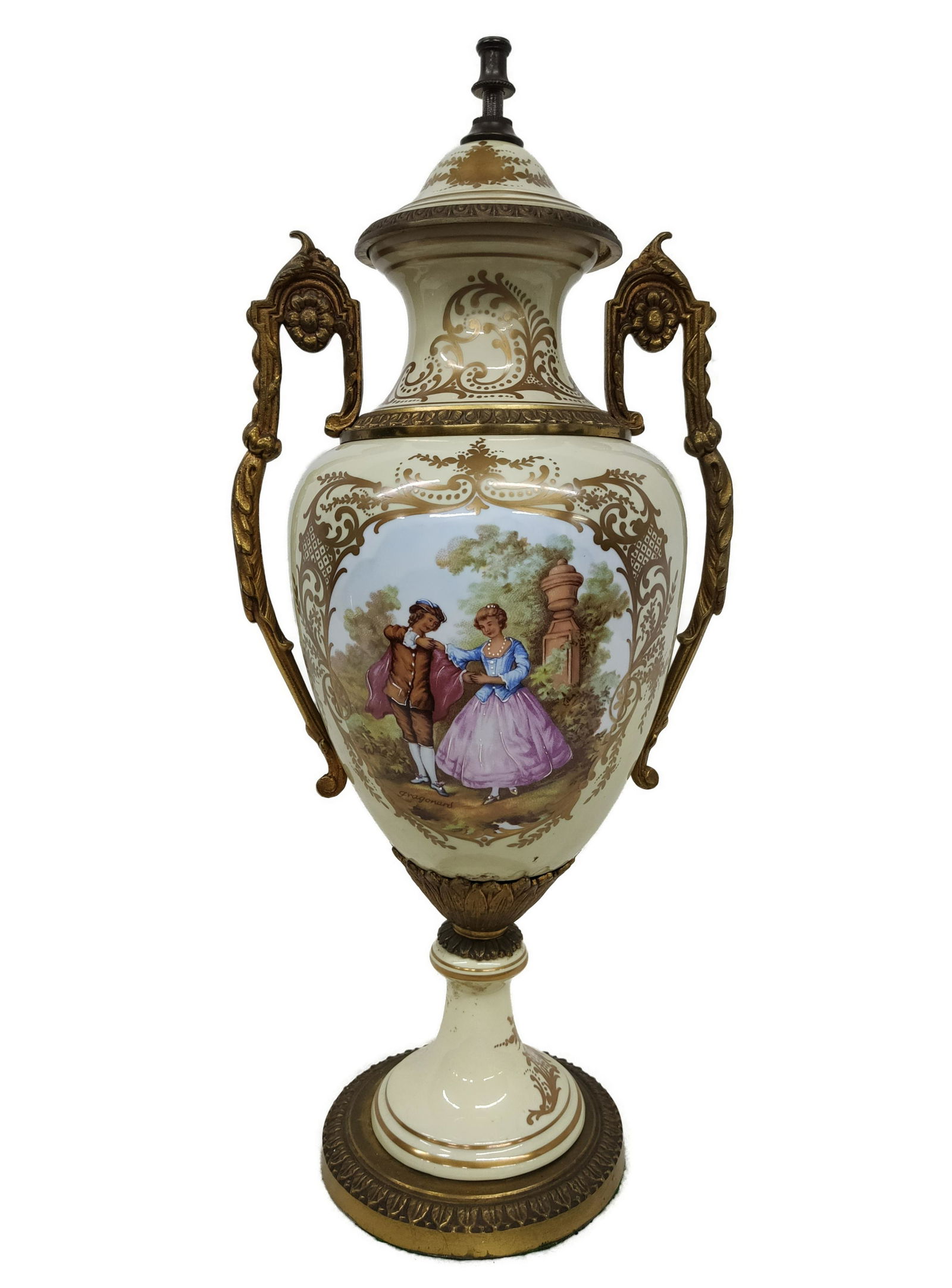 French Sevres Style Gilt Bronze Porcelain Urn (1 of 6)