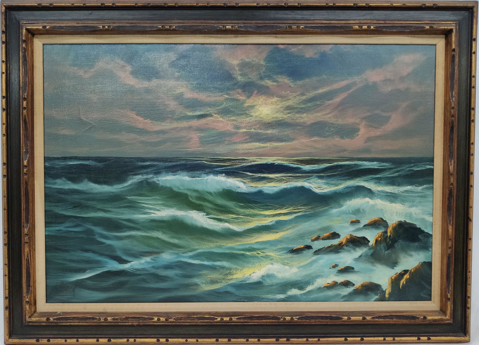 Original V. Berk Seascape Oil on Canvas (1 of 4)