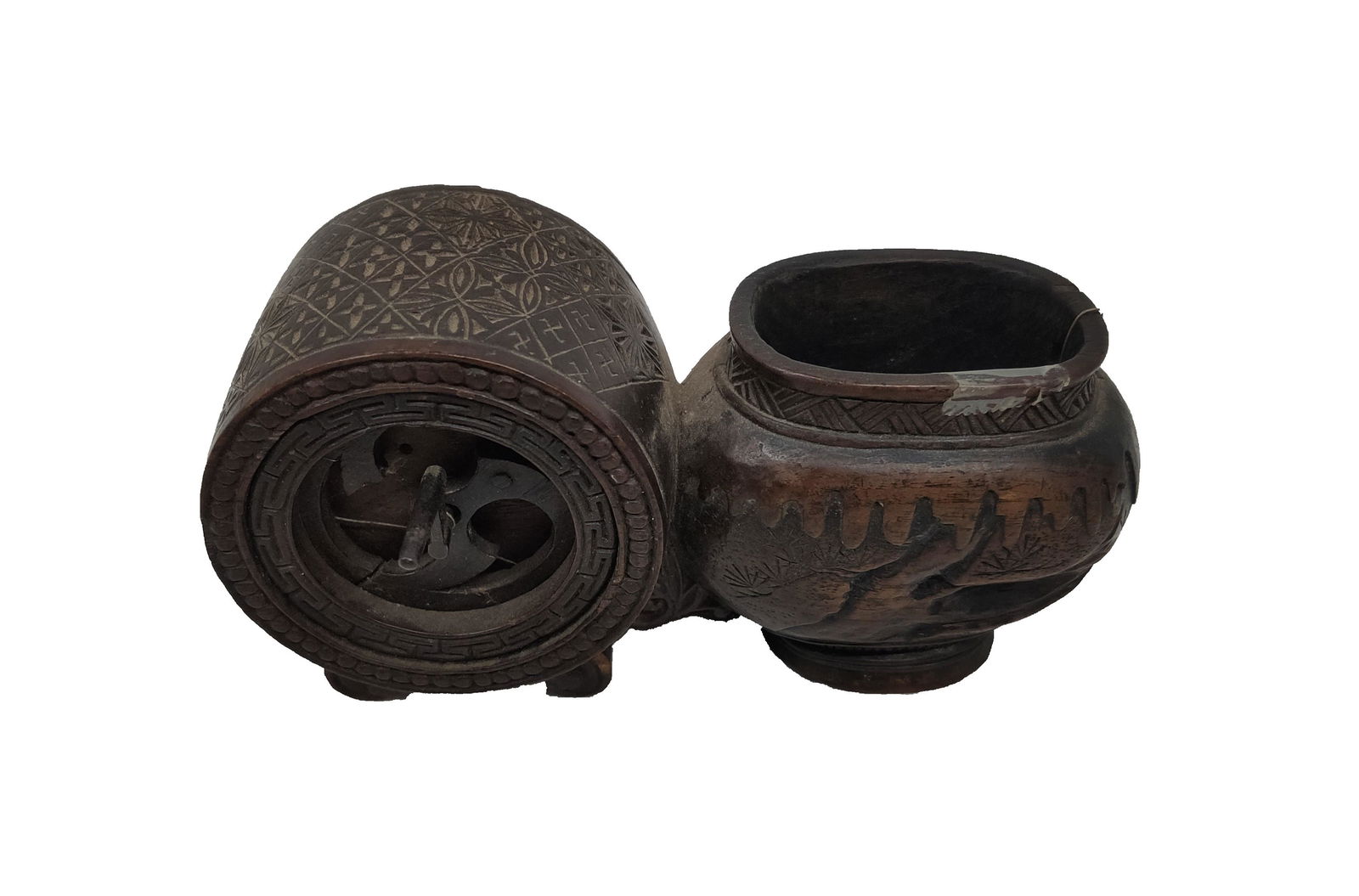 19th c. Chinese Carved Wood Carpenter Tool (1 of 5)