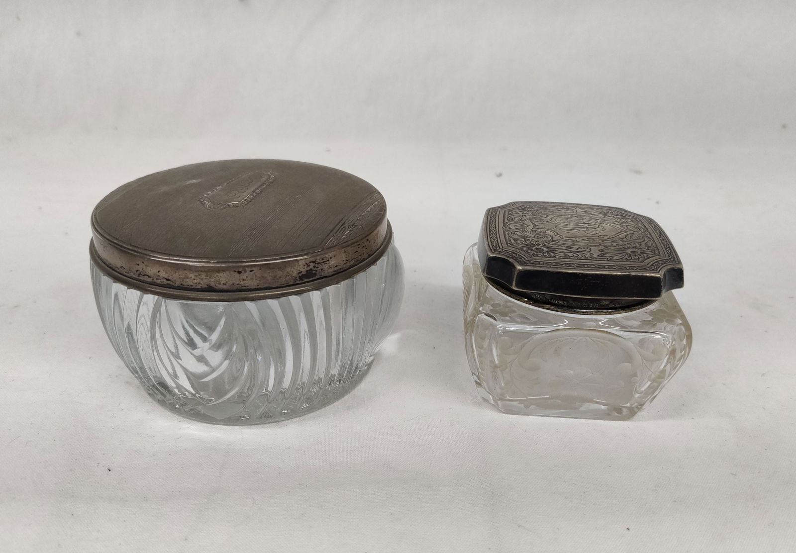 Silver & Cut Glass Jewelry Box Lot (1 of 6)