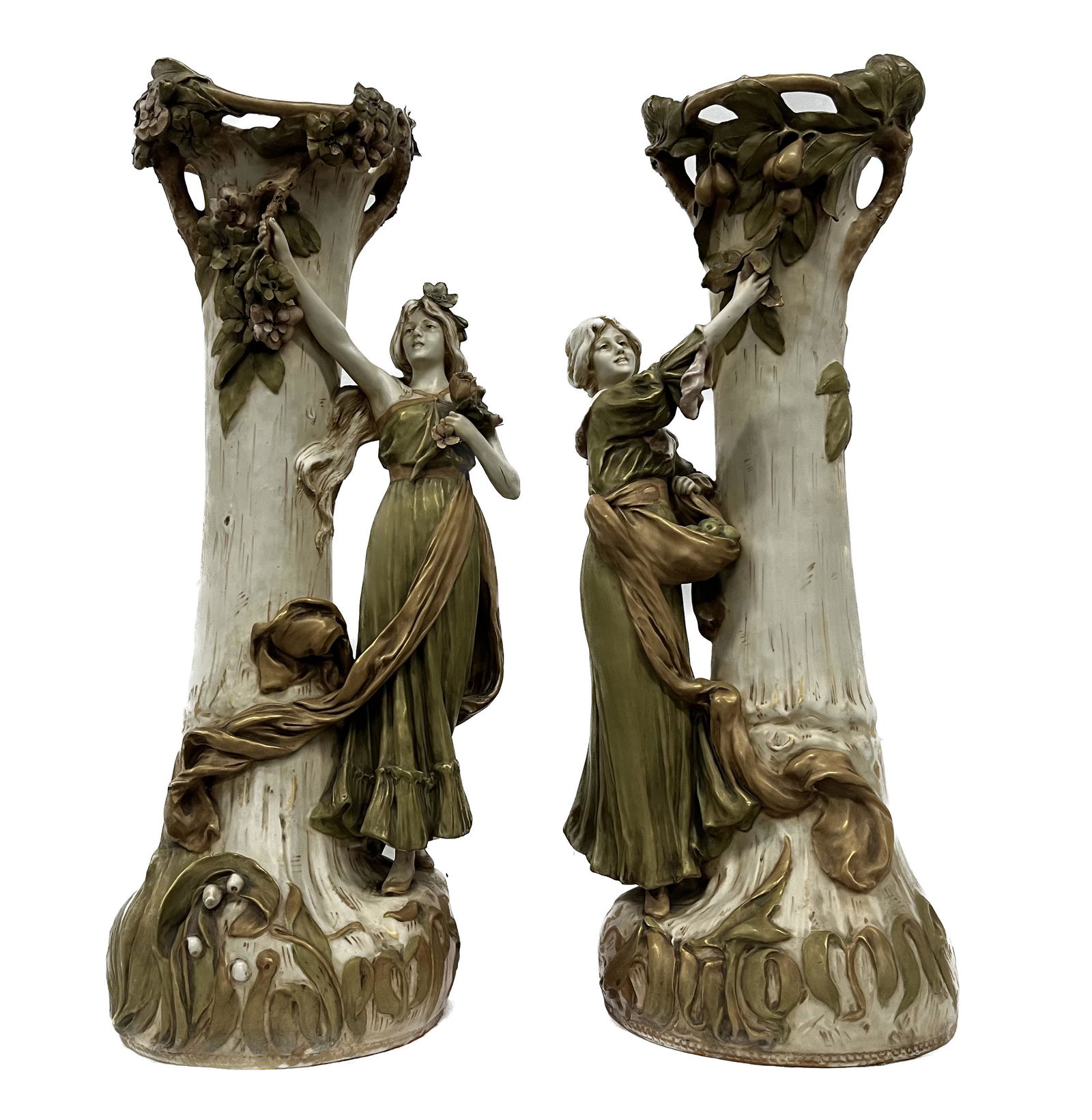 Monumental  Art Nouveau Figural Vase Pair (1 of 13)